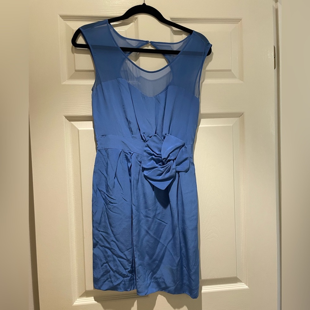 SINE cobalt silk cocktail dress size 4